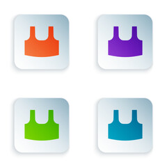 Color Undershirt icon isolated on white background. Set colorful icons in square buttons. Vector