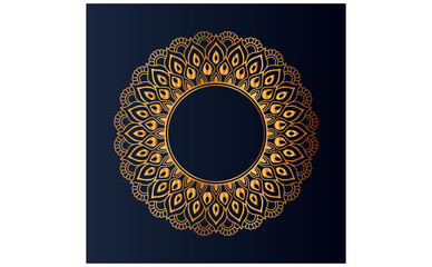 Luxury gold floral mandala arabesque pattern for print, poster, cover, brochure, flyer, Oriental style ornamental round lace ornament