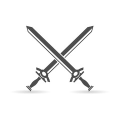 crossed swords icon. weapon badge logo element