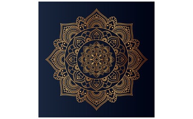 Luxury gold floral mandala arabesque pattern for print, poster, cover, brochure, flyer, Oriental style ornamental round lace ornament