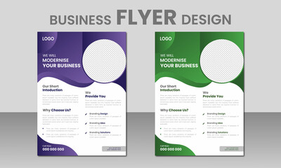 Business flyer template design.creative modern business flyer design, poster design template, professional brochure cover design, gradient agency postcard, annual report, sale sheet.