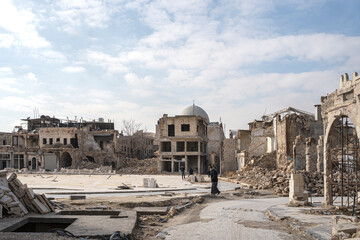 Fototapeta na wymiar The ruins of Aleppo, Syria