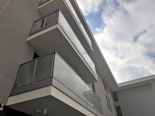 Modern residential building with balconies
