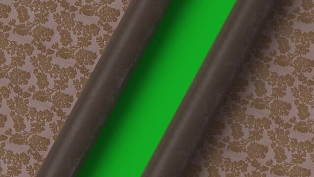 opening scroll painting 3D rendered