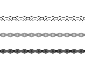 Bicycle chain set. Continuous pattern of bike chains.
