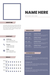 Cv or Resume Template with Print Ready