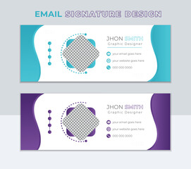 Creative Email Signature Layout, Modern and minimalist corporate Email Signature, email footer template, Business email signature with an author photo place modern and minimal layout,