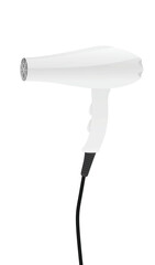 White hair dryer. vector illustration