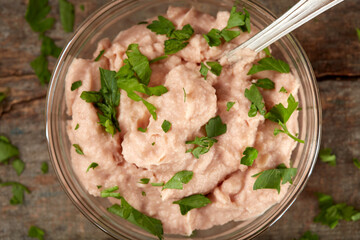 Homemade vegetable pate made from mushrooms and other vegetables