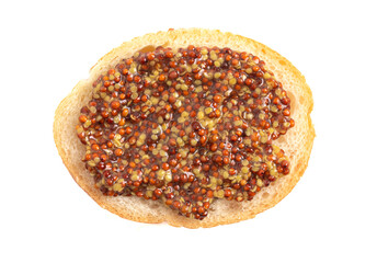 Fresh Whole Grain Mustard on a White Background