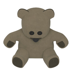 3d rendering illustration of a burlap teddy bear