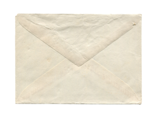 old vintage aged closed paper envelope isolated on white