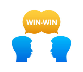 Win-win strategy. Partnership, Deal. Vector stock illustration.
