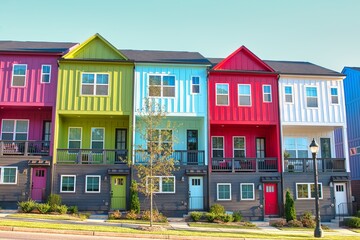 Colorful modern townhouses