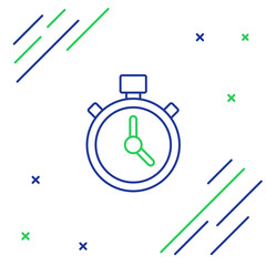 Line Stopwatch icon isolated on white background. Time timer sign. Chronometer sign. Colorful outline concept. Vector