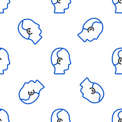 Line Baldness icon isolated seamless pattern on white background. Alopecia. Colorful outline concept. Vector