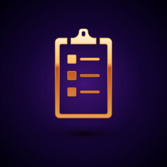 Gold Grooming salon price list icon isolated on black background. Vector