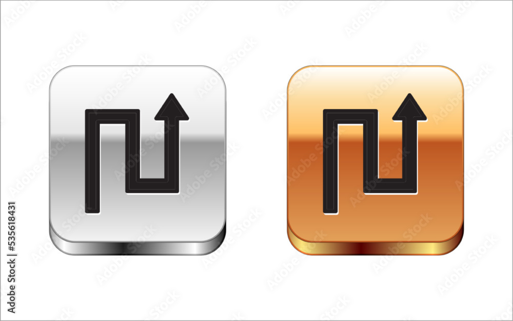Poster black arrow icon isolated on white background. direction arrowhead symbol. navigation pointer sign. 