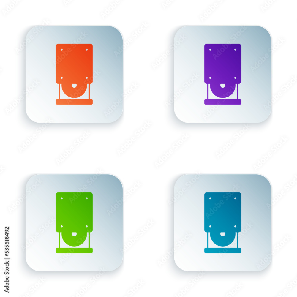 Poster color optical disc drive icon isolated on white background. cd dvd laptop tray drive for read and wr