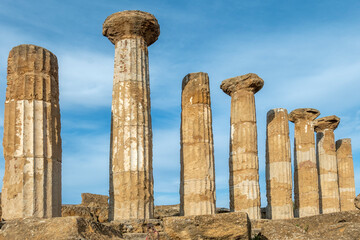greek temple of Juno in the Valley of the Temples, Agrigento, Italy. Juno Temple, Valley of...