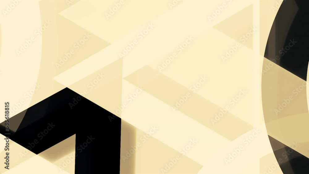 Poster orange gentle background. motion. black geometric shapes appearing on a light background in animatio