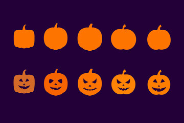 set of abstract halloween vector pumpkins