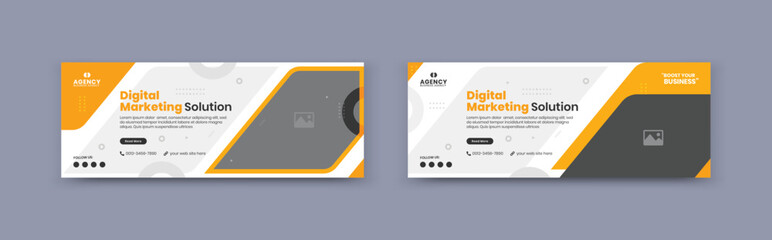 Digital marketing agency and corporate business modern  cover social media post banner template