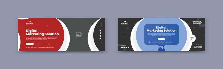 Digital marketing agency and corporate business modern  cover social media post banner template