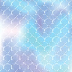 Holographic scale background with gradient mermaid.