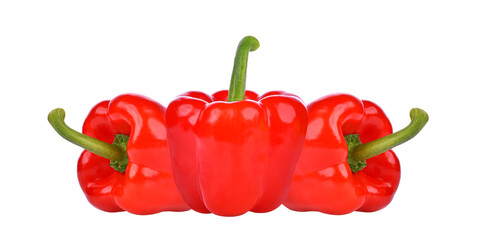 Red bell pepper isolated on white background. 