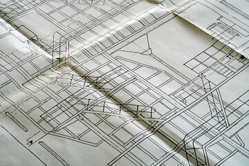 Architectural plan.Plan project.Engineering design.Industrial construction.