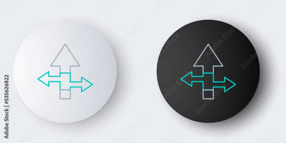 Aufkleber line arrow icon isolated on grey background. direction arrowhead symbol. navigation pointer sign. co