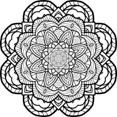 Ready to Print SVG Mandala for Coloring Doodle Flowers Pattern Floral Relaxing Art Ready made Sketch Mandala Graphics flower pattern vector floral rose illustration nature art decoration