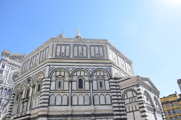 Obraz premium Photo of the Baptistery of Saint John (Italian: Battistero di San Giovanni), a religious building in Florence, Italy