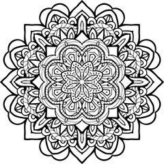 Ready to Print SVG Mandala for Coloring Doodle Flowers Pattern Floral Relaxing Art Ready made Sketch Mandala Graphics flower pattern vector floral rose illustration nature art decoration
