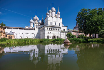 View of the Church of the Resurrection in the Rostov Kremlin, Russia.