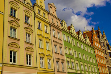 Colorful view of Old Town in wroclaw poland 