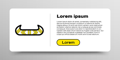 Obraz premium Line Kayak and paddle icon isolated on white background. Kayak and canoe for fishing and tourism. Outdoor activities. Colorful outline concept. Vector