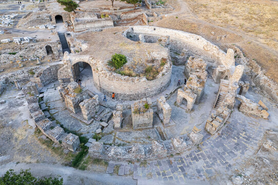 Asklepion in Bergama, Izmir, Turkey. View of ancient ruins in Asklepion in Bergama