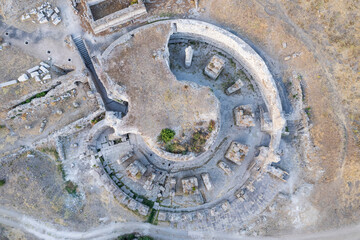 Asklepion in Bergama, Izmir, Turkey. View of ancient ruins in Asklepion in Bergama