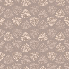 Brown dotted triangles. Abstract texture. Horizontal and vertical seamless pattern. Hand drawn elements background for wallpaper, wrapping, fabric or cards.