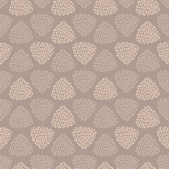 Brown dotted triangles. Abstract texture. Horizontal and vertical seamless pattern. Hand drawn elements background for wallpaper, wrapping, fabric or cards.