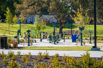 two young African American girls playing on the playground at Rodney Cook Sr. Park in Historic Vine...