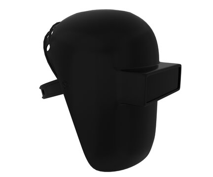 3D rendering black realistic welding mask side view