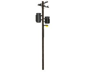3d rendering power pole with realistic lamp, electricity concept