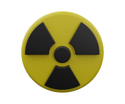 Nuclear signal icon 3d rendering.
