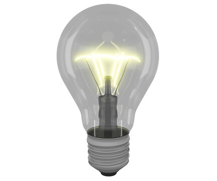 3D rendering realistic incandescent light bulb, electricity concept
