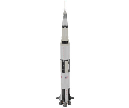 Realistic space rocket 3D rendering, astronomy icon
