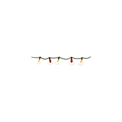 Single vector element isolated on white background. Christmas lights (garland).