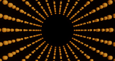 Render with yellow small pumpkins in a circle, soft focus